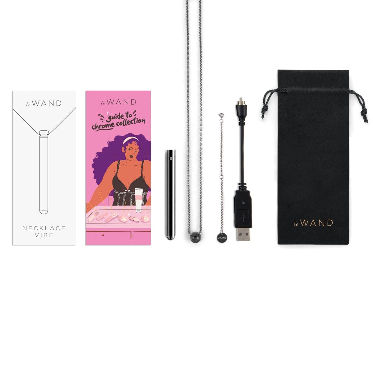 Le Wand - Necklace Vibe USB Rechargeable | Nickel Black le wand - For Me To Love