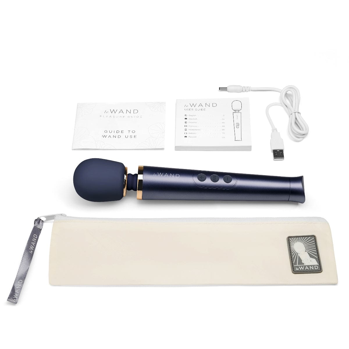 Le Wand - Petite Rechargeable Vibrating Massager Wand | Navy le wand - For Me To Love