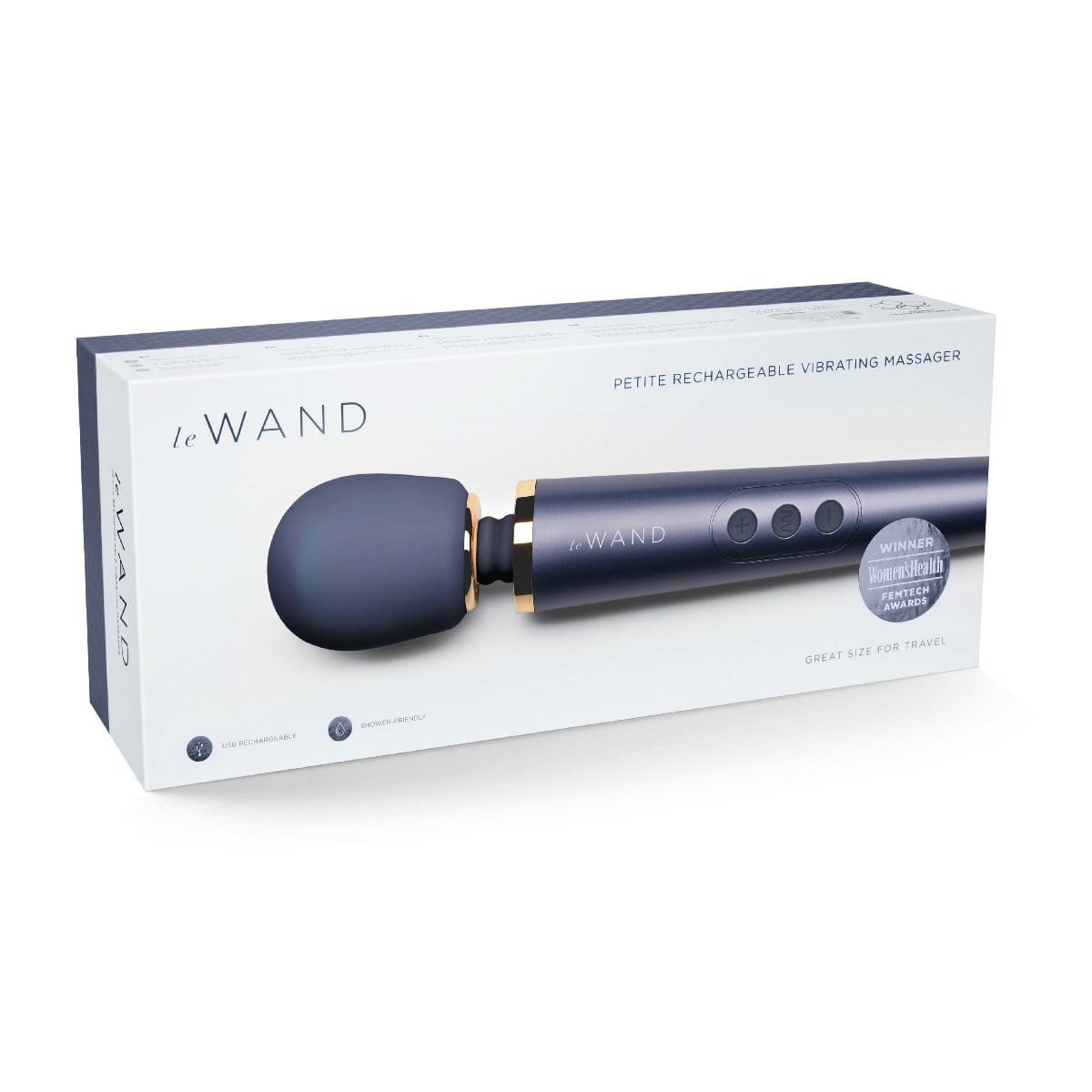 Le Wand - Petite Rechargeable Vibrating Massager Wand | Navy le wand - For Me To Love