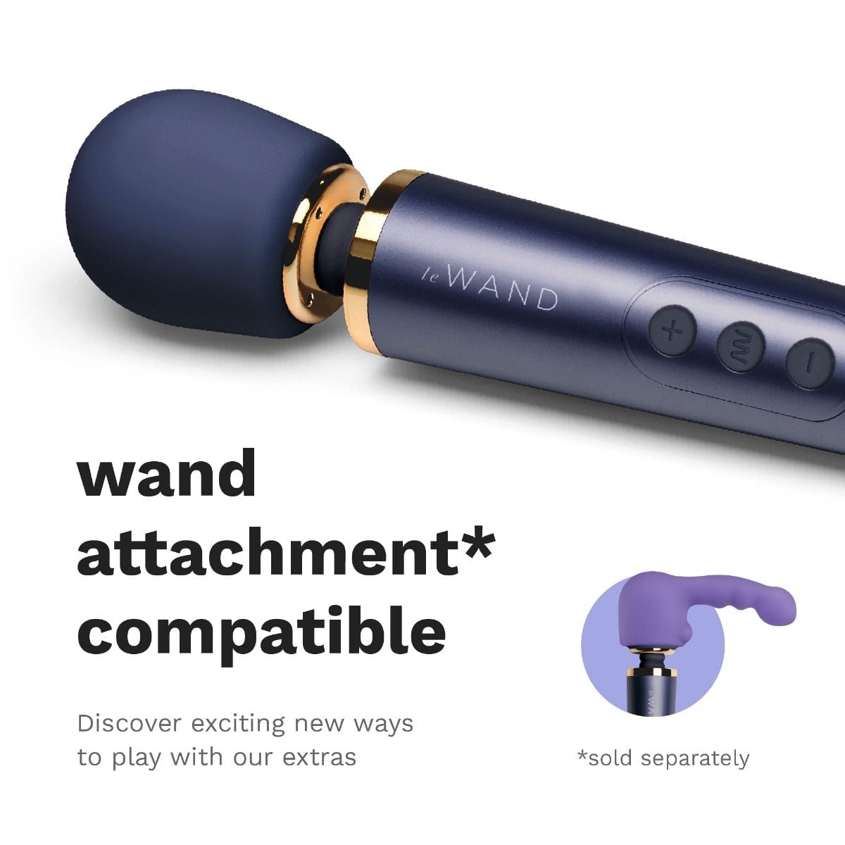 Le Wand - Petite Rechargeable Vibrating Massager Wand | Navy Le Wand - For Me To Love