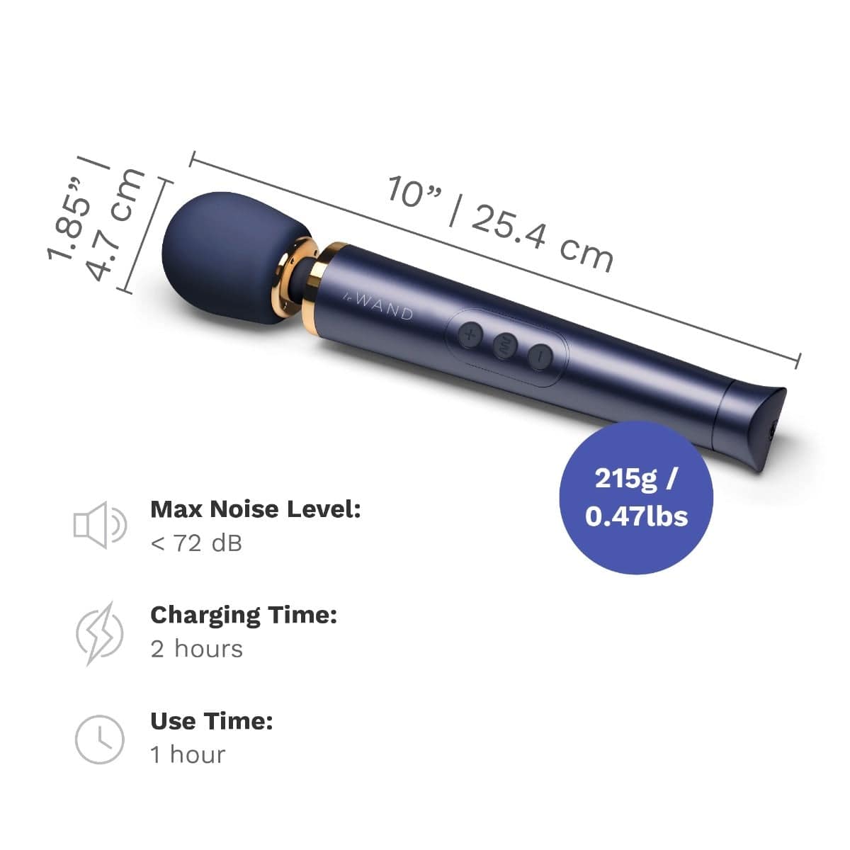 Le Wand - Petite Rechargeable Vibrating Massager Wand | Navy Le Wand - For Me To Love