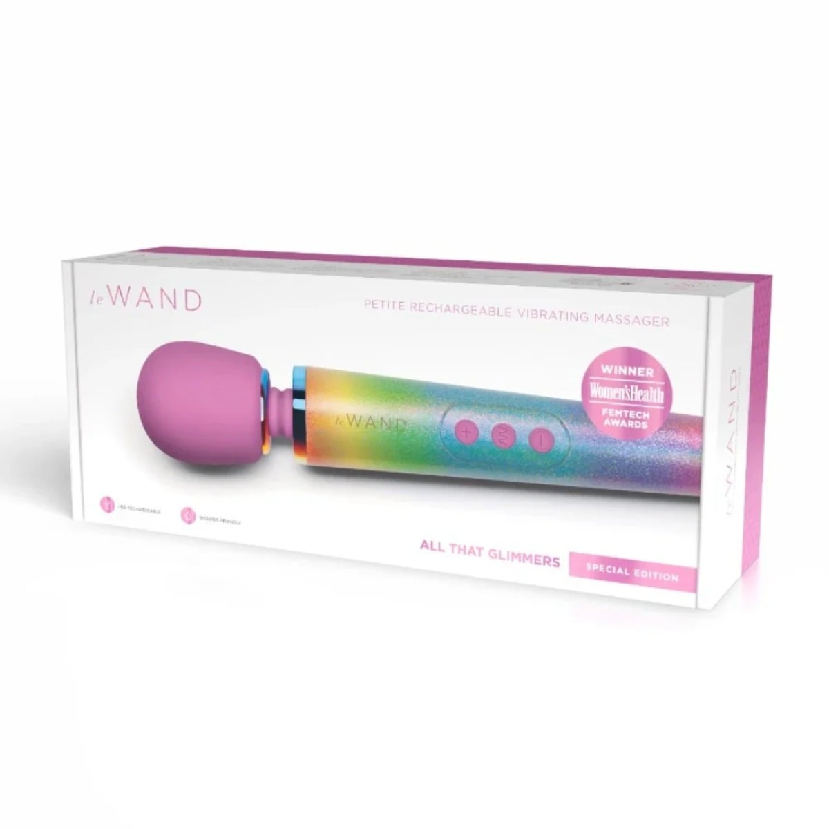Le Wand - Powerful Petite Vibrating Massage Wand USB Rechargeable | Rainbow Ombre Le Wand - For Me To Love