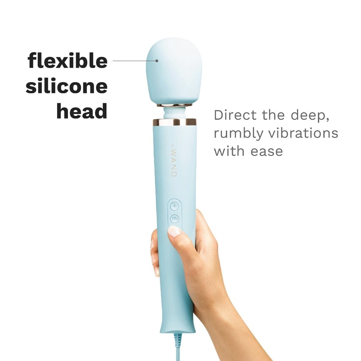 Le Wand - Powerful Plug In Vibrating Massager Wand | Light Blue Le Wand - For Me To Love