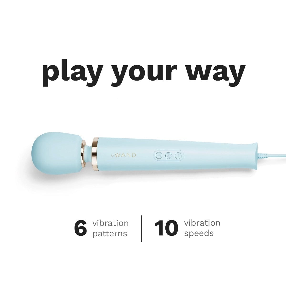 Le Wand - Powerful Plug In Vibrating Massager Wand | Light Blue Le Wand - For Me To Love