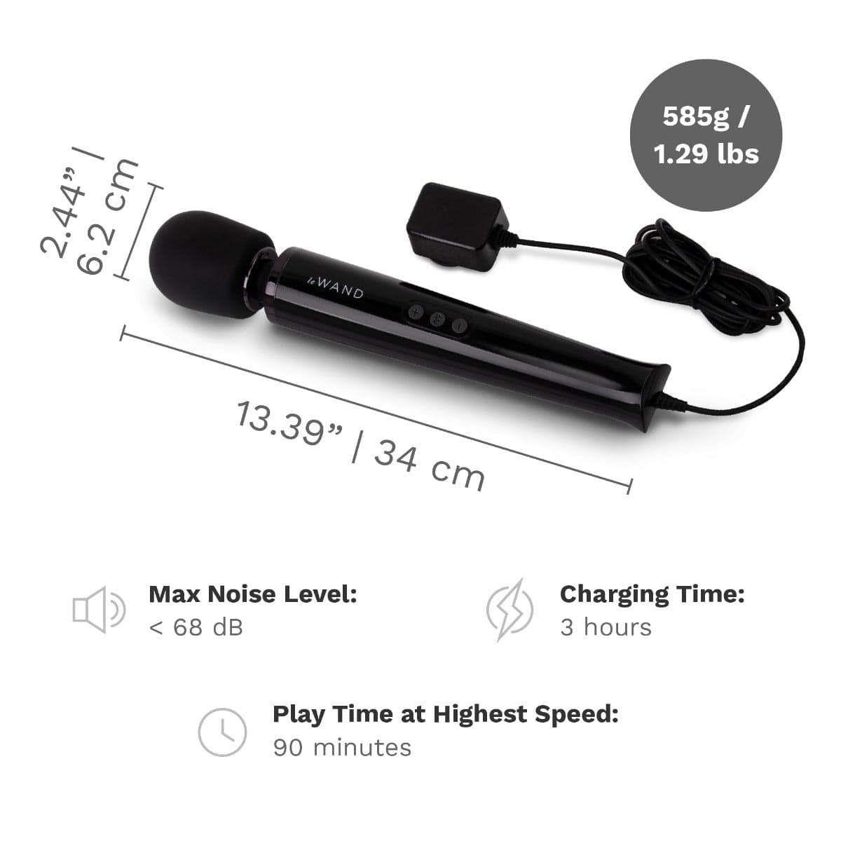 Le Wand - Powerful Plugin Massager Wand | Black Le Wand - For Me To Love