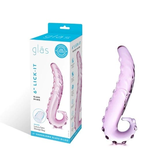 Lick It Tongue Glass Dildo - 6 inches Glas - For Me To Love