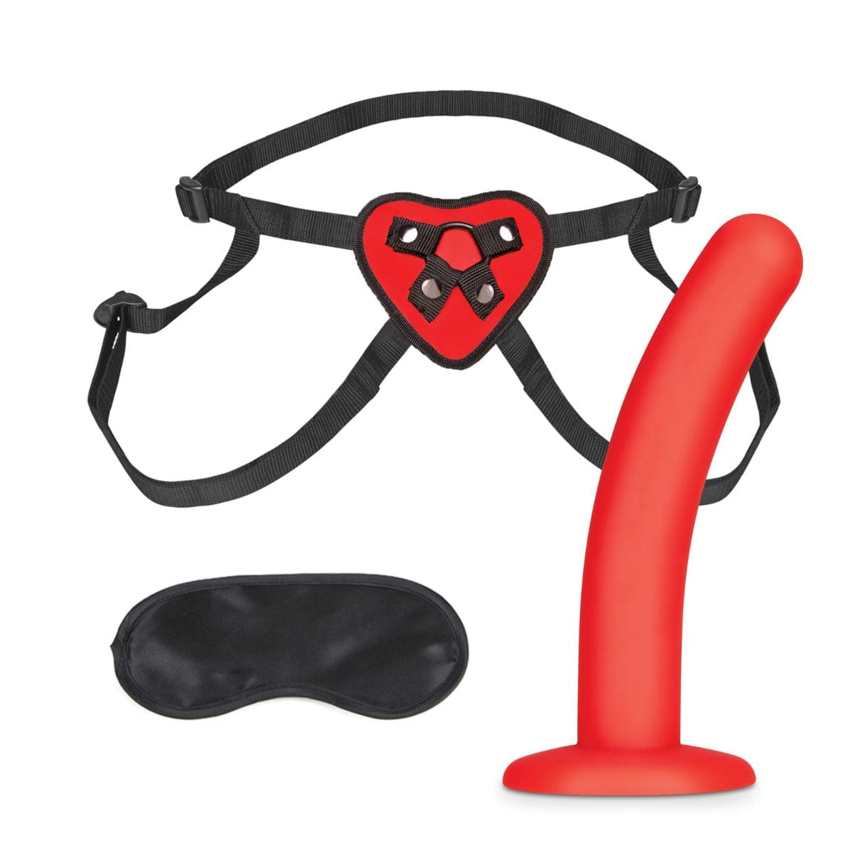 Lux Fetish - Red Heart Strap-On Harness & 5 inch Dildo | The Perfect Pegging Set lux fetish - For Me To Love