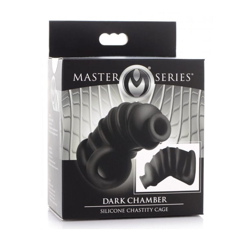 Master Series Dark Chamber Silicone Chastity Cage - Black Master Series - For Me To Love