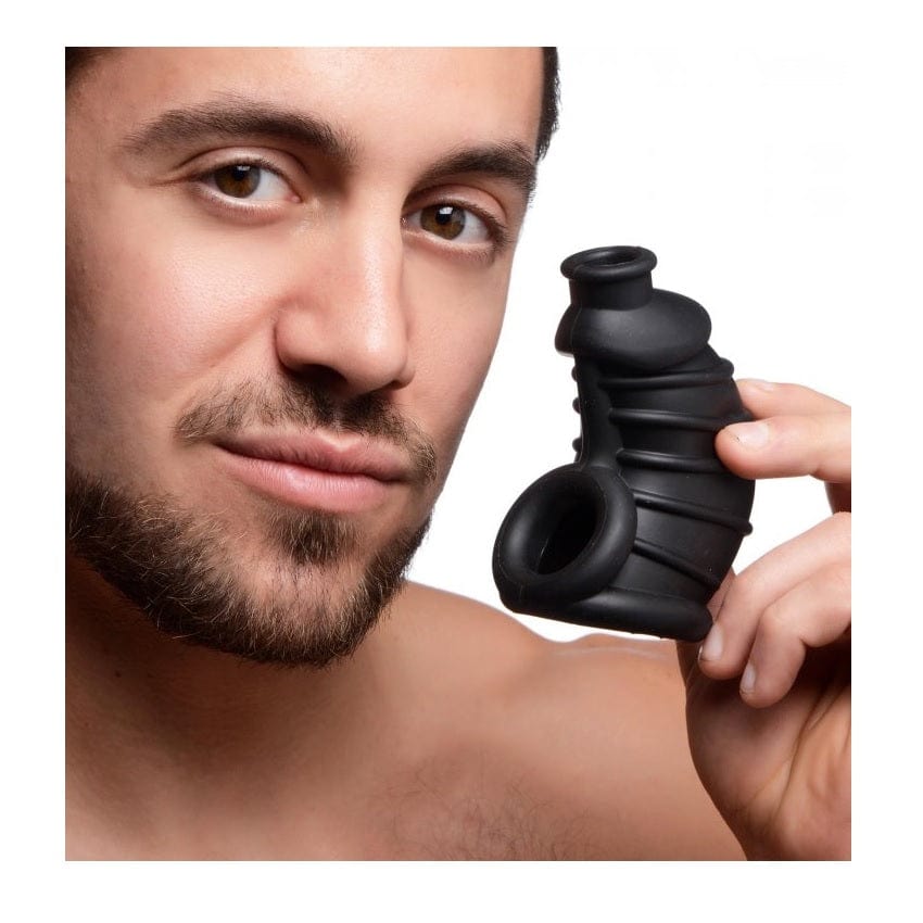 Master Series Dark Chamber Silicone Chastity Cage - Black Master Series - For Me To Love