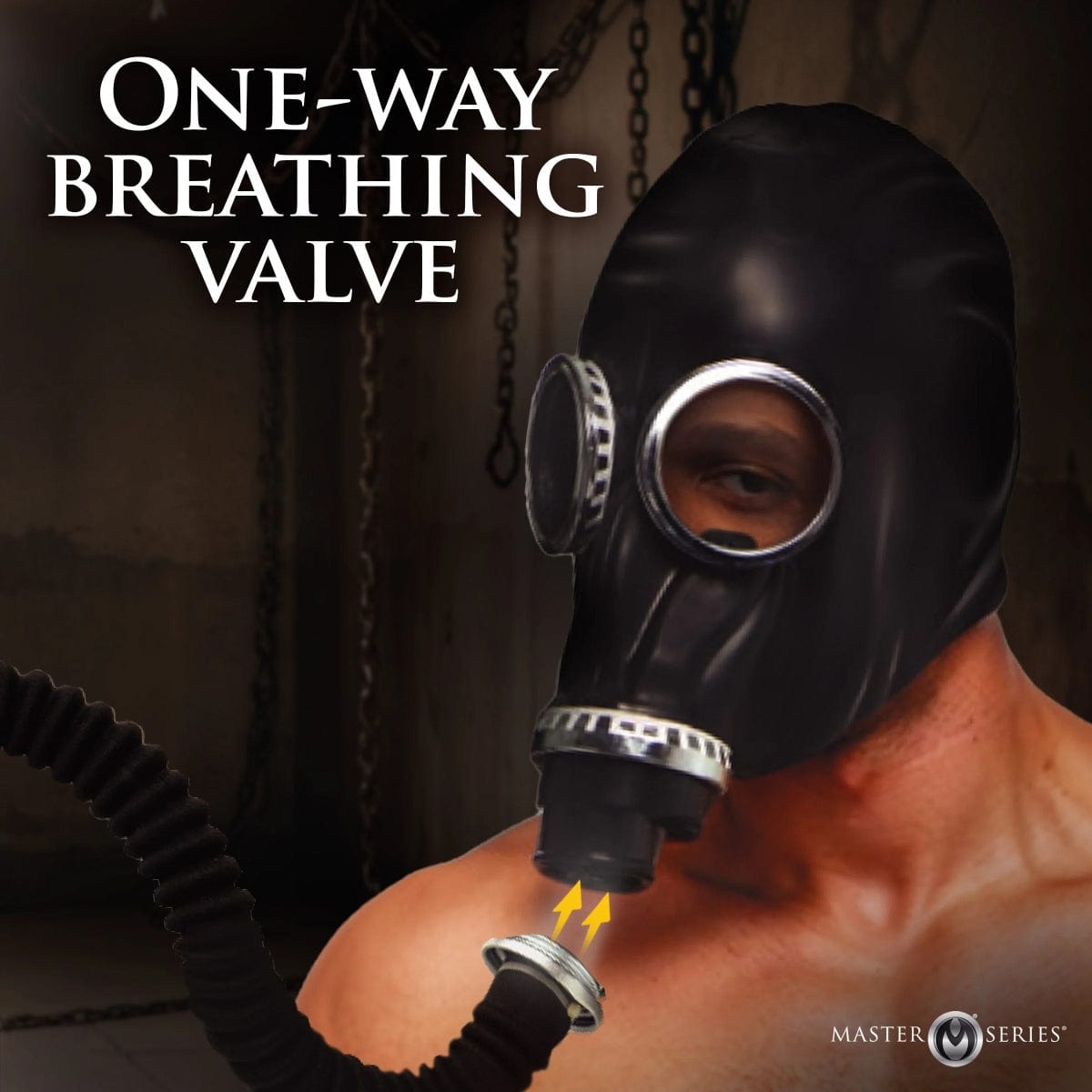 Master Series - Dark Inhaler Rubber Gas Mask with 1 Ltr Bottle Master Series - For Me To Love