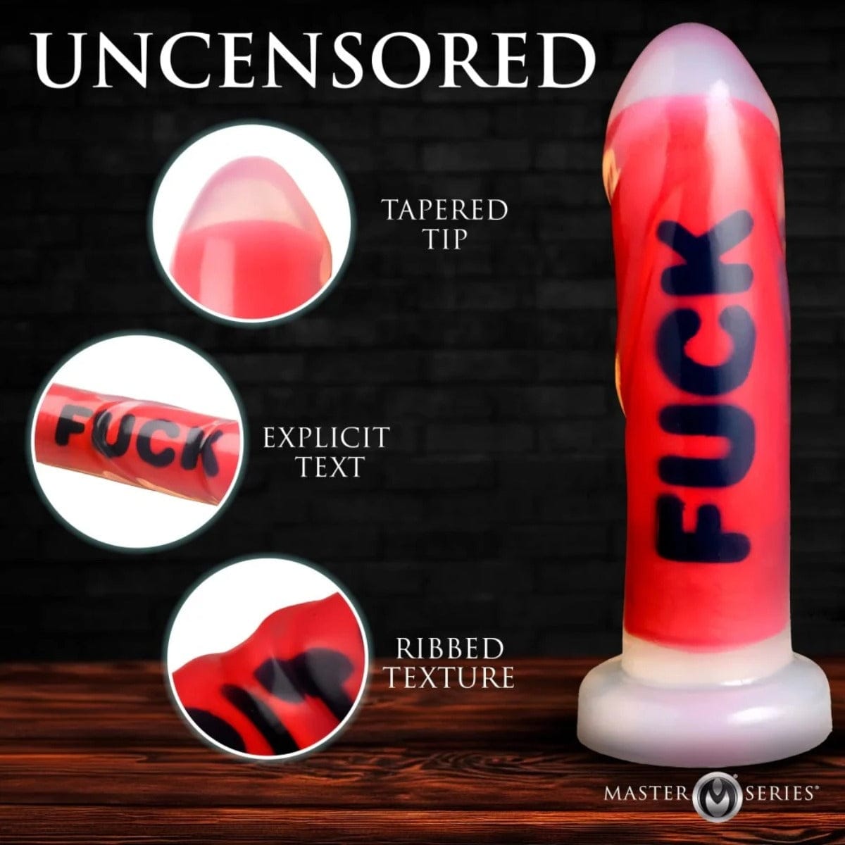 Master Series - F*CK Silicone Dildo with Suction Cup Base | 7.3 inches Master Series - For Me To Love