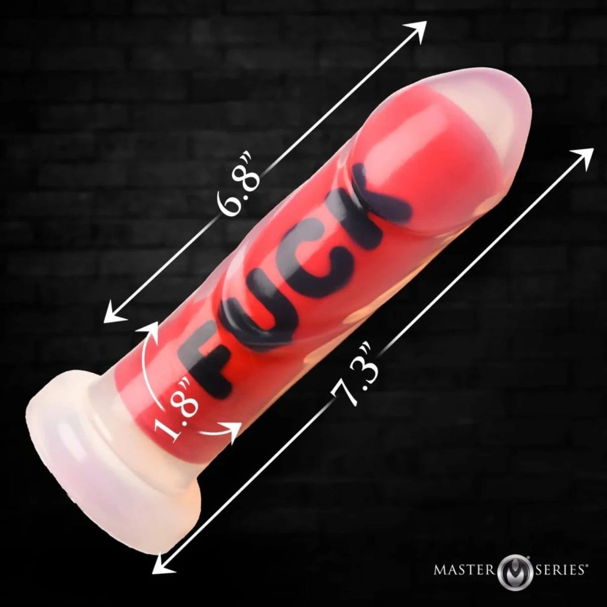 Master Series - F*CK Silicone Dildo with Suction Cup Base | 7.3 inches Master Series - For Me To Love