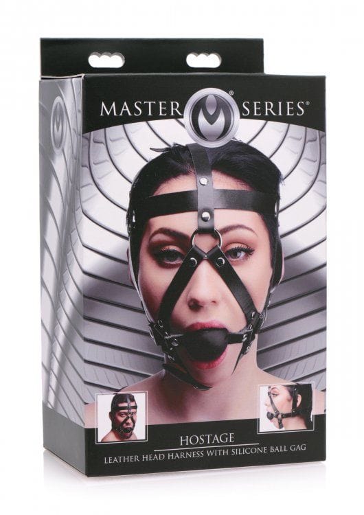 Master Series - Leather Head Harness with Ball Gag Master Series - For Me To Love