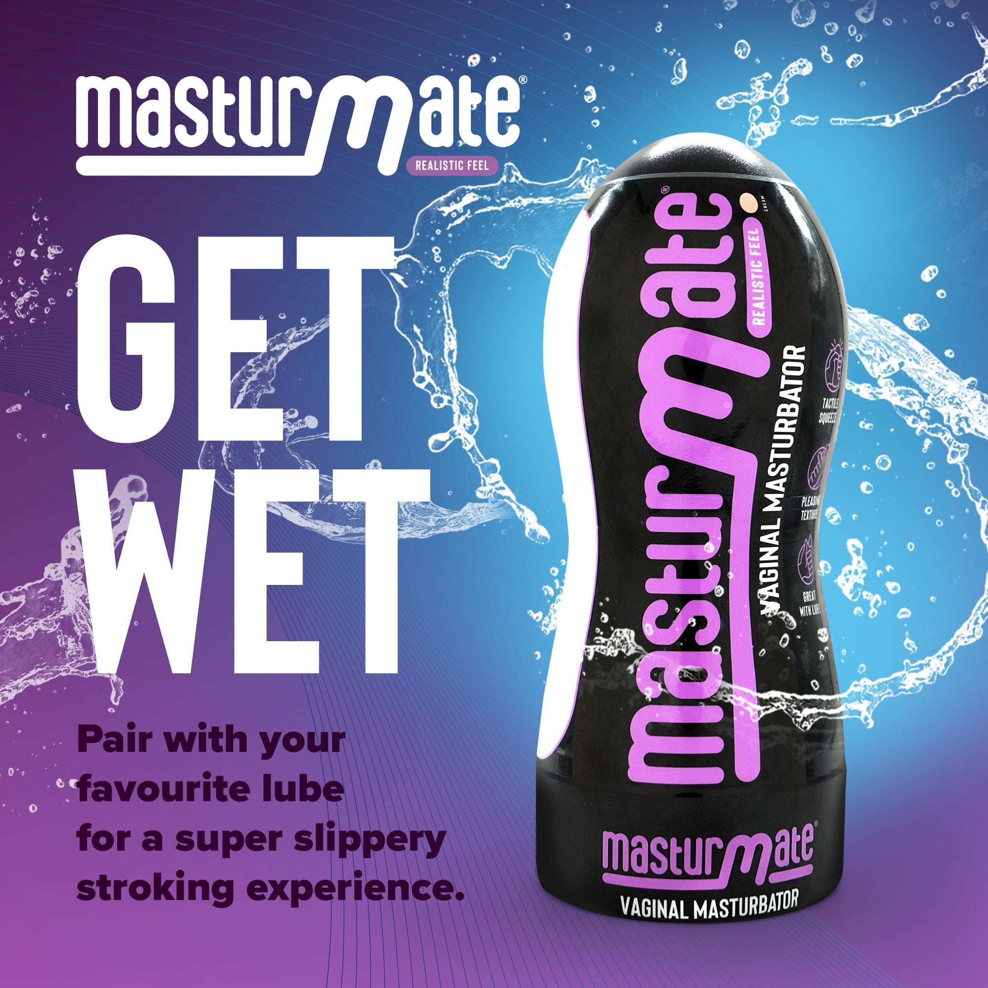 Masturmate - Vagina - Realistic Feel Male Masturbator | Cream MasturMate - For Me To Love