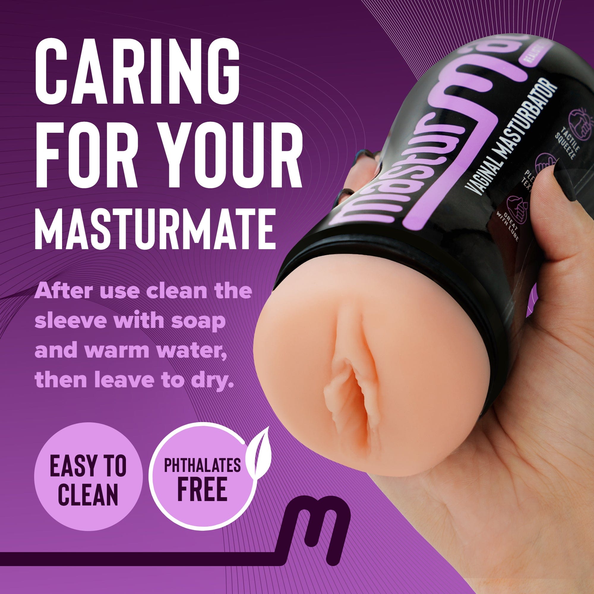 Masturmate - Vagina - Realistic Feel Male Masturbator | Cream MasturMate - For Me To Love