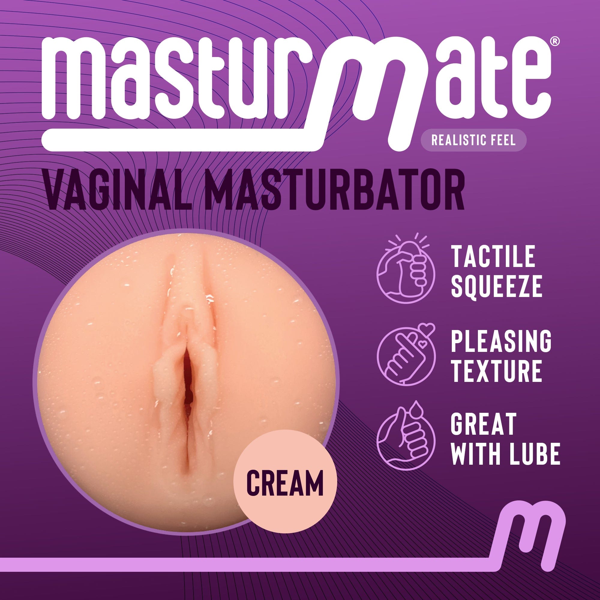 Masturmate - Vagina - Realistic Feel Male Masturbator | Cream MasturMate - For Me To Love