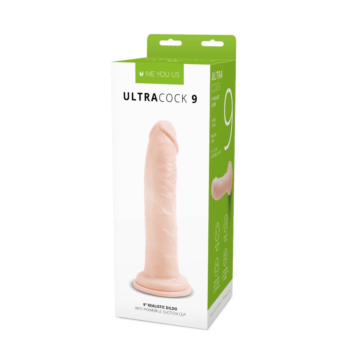 Me You Us Ultra Cock 9" Realistic Dildo with Suction Cup Base - Flesh Me You Us - For Me To Love