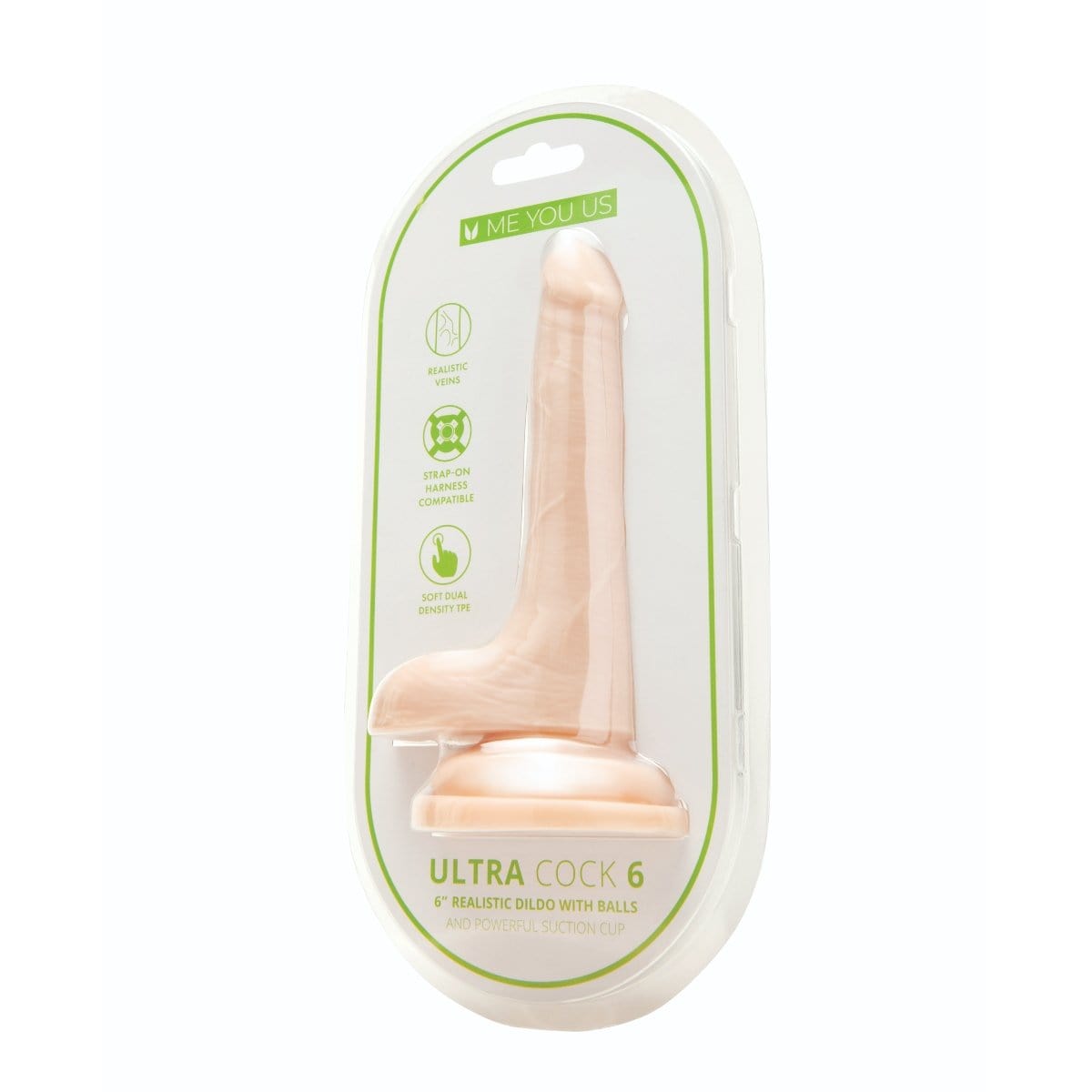 Me You Us - Ultra Cock Dual Density Dildo with Balls and Suction Cup Base | 6 inches Me You Us - For Me To Love