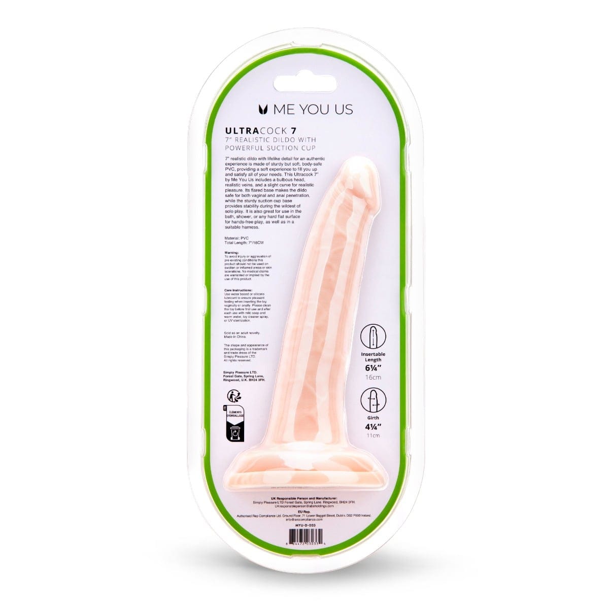 Me You Us - Ultra Realistic Dildo with Suction Cup Base | 7 inches Me You Us - For Me To Love