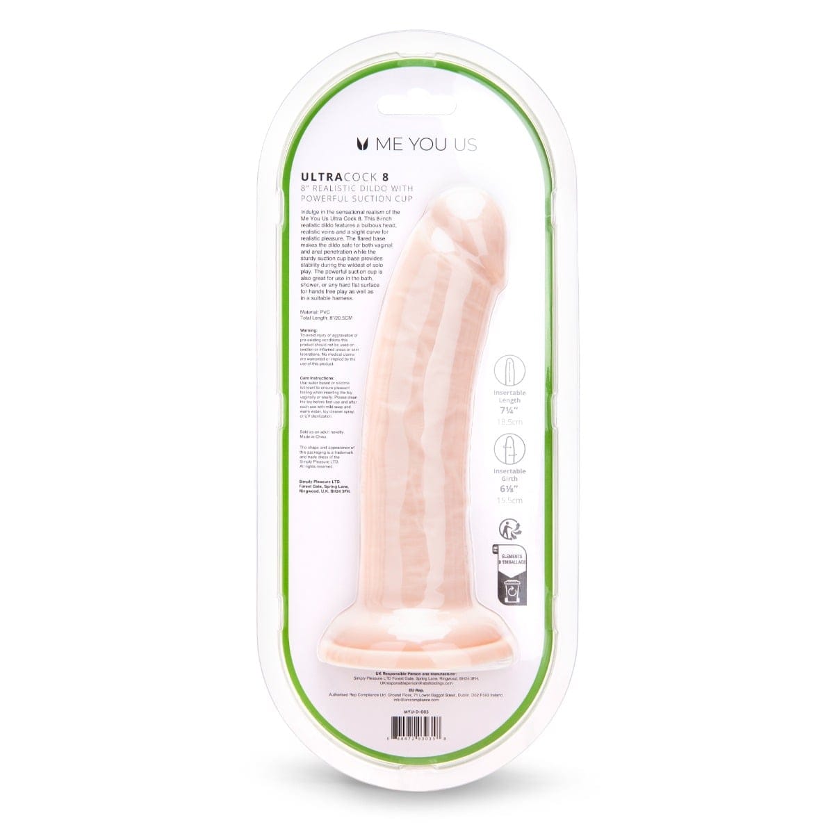 Me You Us - Ultra Realistic Dildo with Suction Cup Base | 8 inches Me You Us - For Me To Love