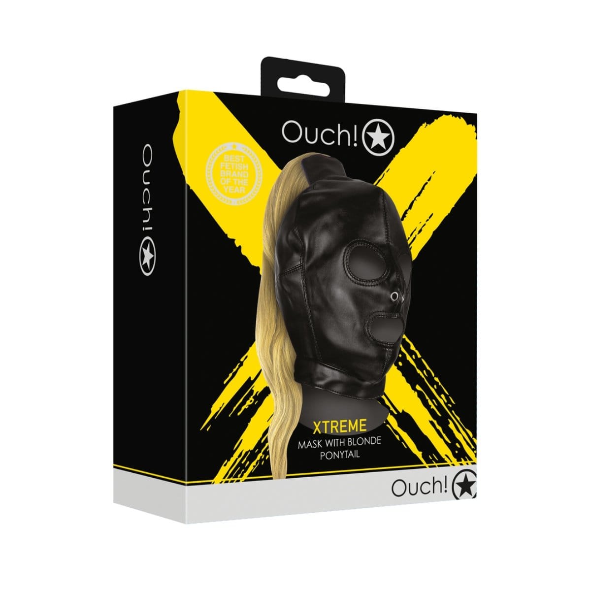 Ouch Extreme - Black Full Face Mask with Blonde Ponytail Ouch Xtreme - For Me To Love