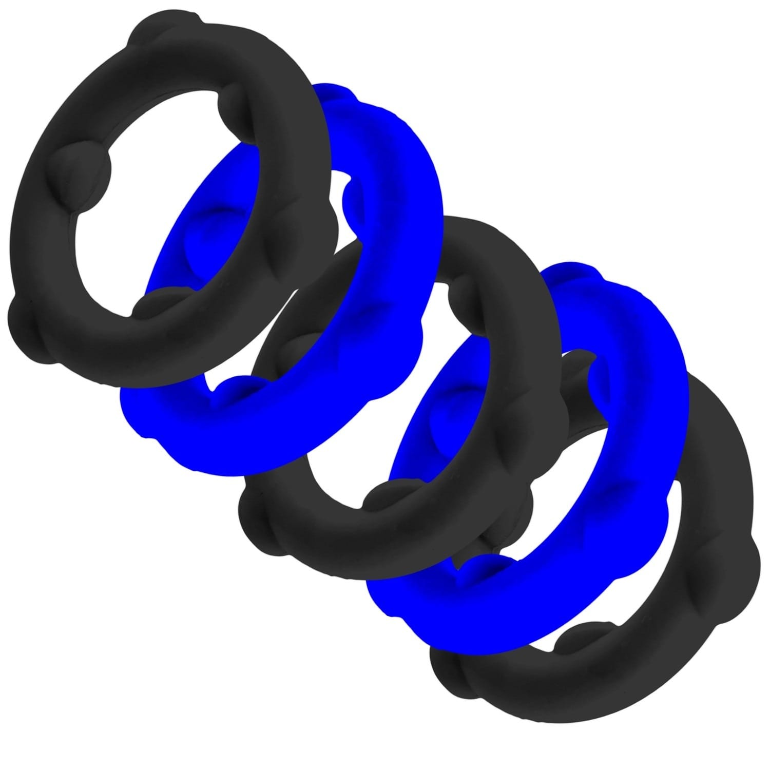 Oxballs - Gearheads Liquid Silicone Cockrings 5 pack | Black/Blue Oxballs - For Me To Love