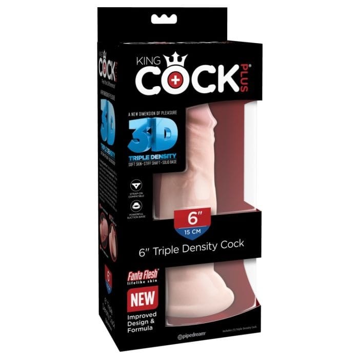 Pipedream - King Cock Plus - Triple Density Dildo with Suction Cup Base | 6 inches Pipedream - For Me To Love