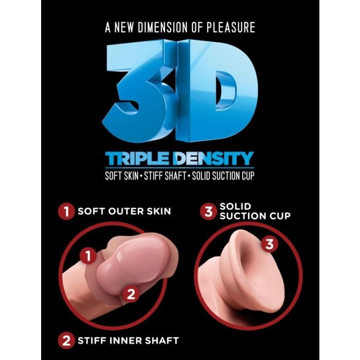Pipedream - King Cock Plus - Triple Density Dildo with Suction Cup Base | 8 inches Pipedream - For Me To Love