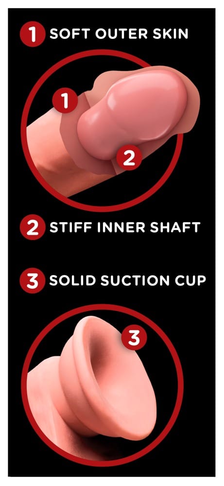 Pipedream - King Cock Plus - Triple Density Dildo With Swinging Balls | 7 inches Pipedream - For Me To Love