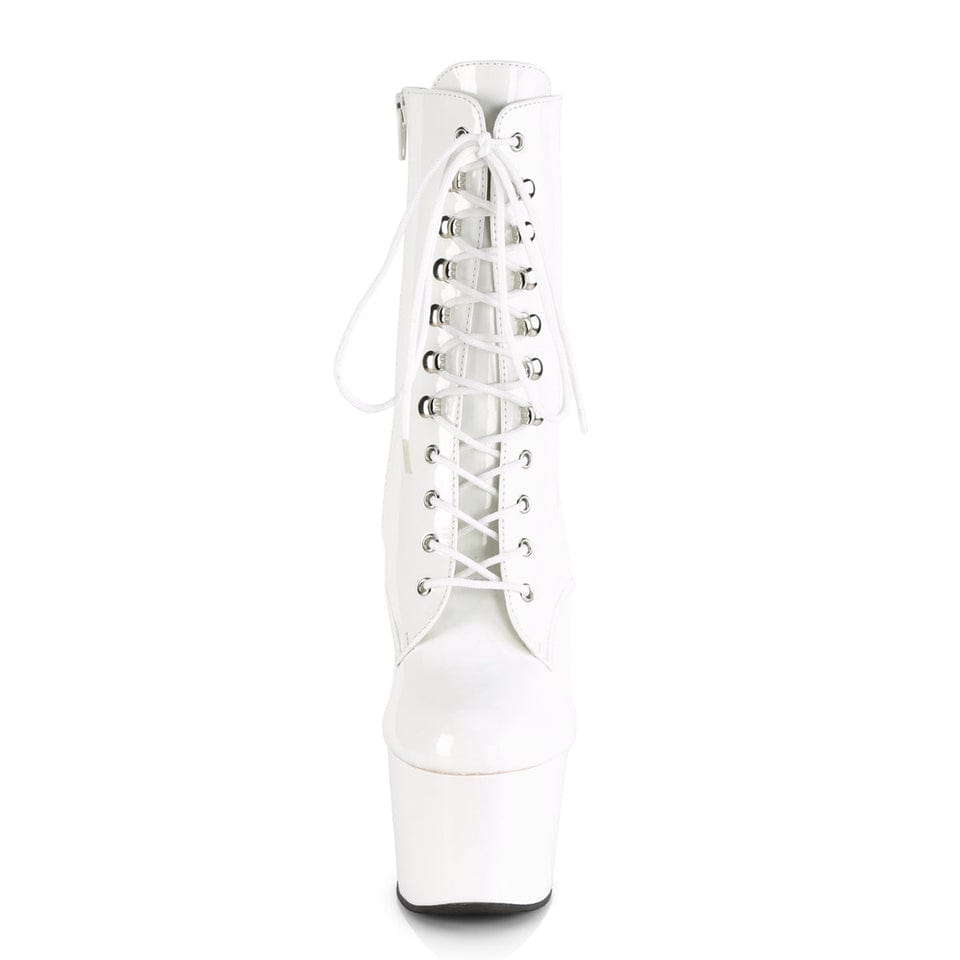 Pleaser - Adore 1020 White Patent Ankle Boot with 7 inch Platform Heel | UK 2-11 Pleaser - For Me To Love