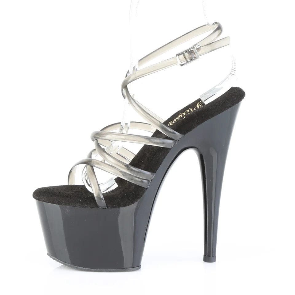 Pleaser - Adore 706 Black Strappy Platform Stilettos with 7 inch Heel | UK 2-9 Pleaser - For Me To Love