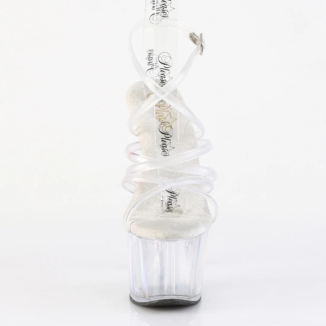 Pleaser - Adore 706 Clear Strappy Platform Stilettos with 7 inch Heel | UK 2-9 Pleaser - For Me To Love