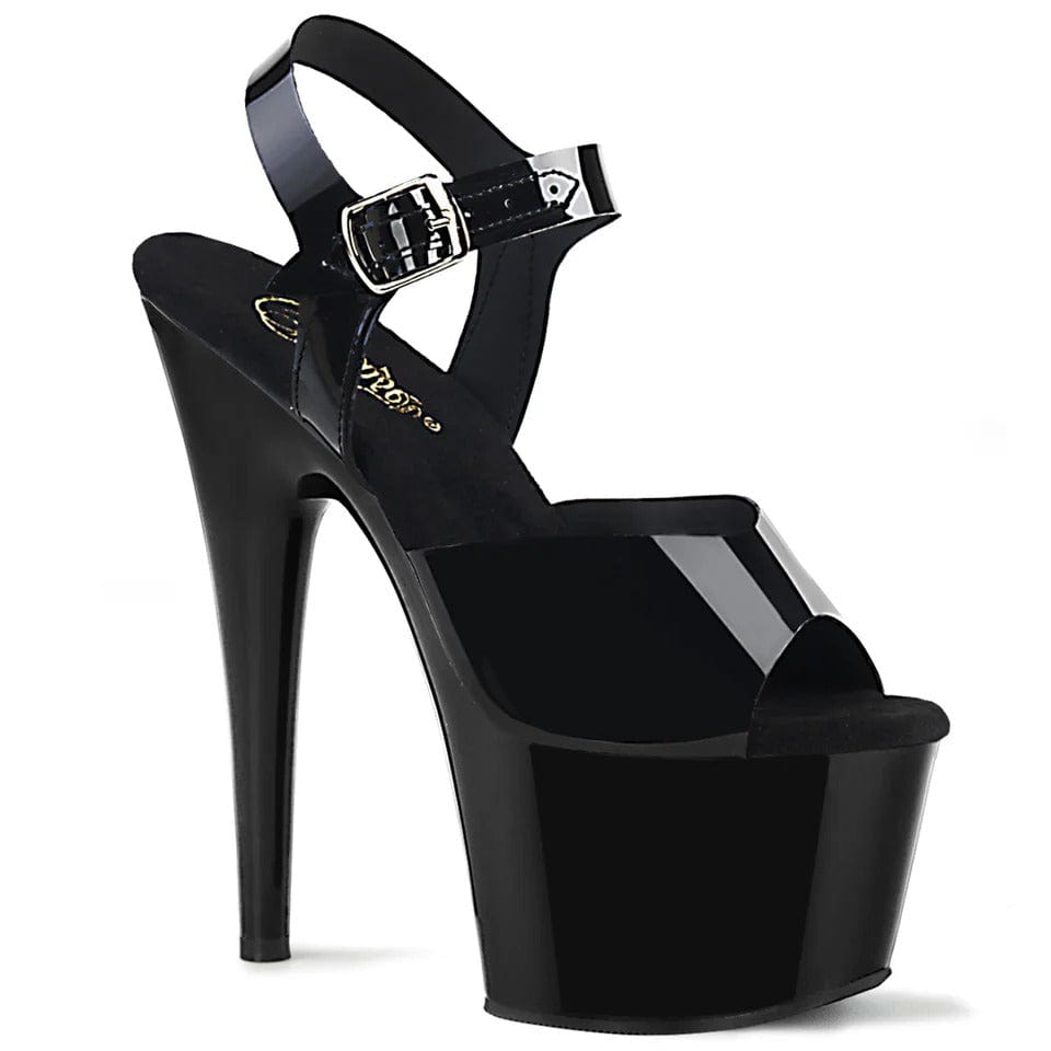 Pleaser - Adore 708N Black Platform Stilettos with 7 inch Heel | UK 2-11 Pleaser - For Me To Love