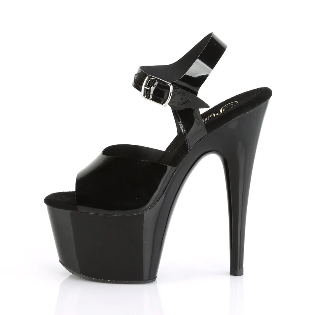 Pleaser - Adore 708N Black Platform Stilettos with 7 inch Heel | UK 2-11 Pleaser - For Me To Love