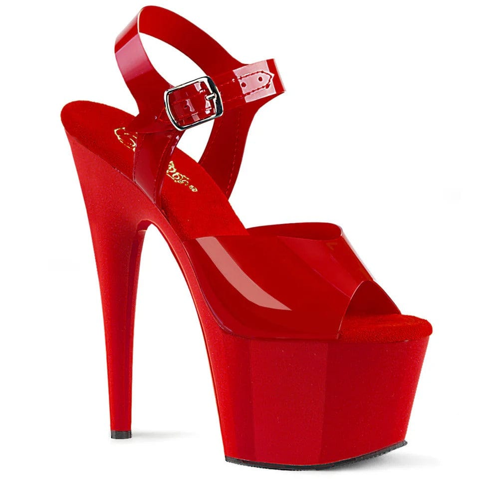 Pleaser - Adore 708N Red Platform Stilettos with 7 inch Heel | UK 2-11 Pleaser - For Me To Love