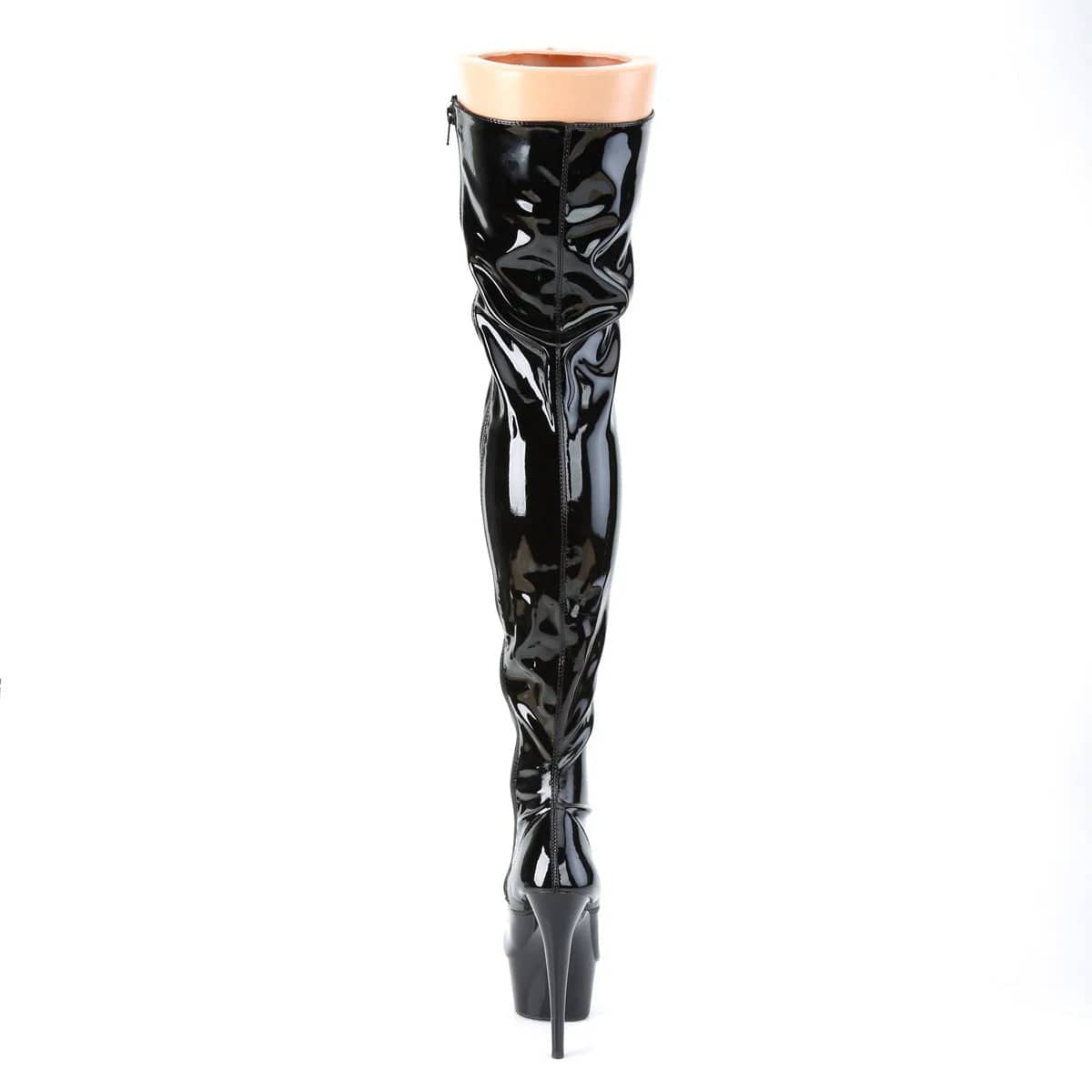 Pleaser - Delight 3023 Black Patent Thigh High Boots with 6 inch Heels | UK 2-9 Pleaser - For Me To Love