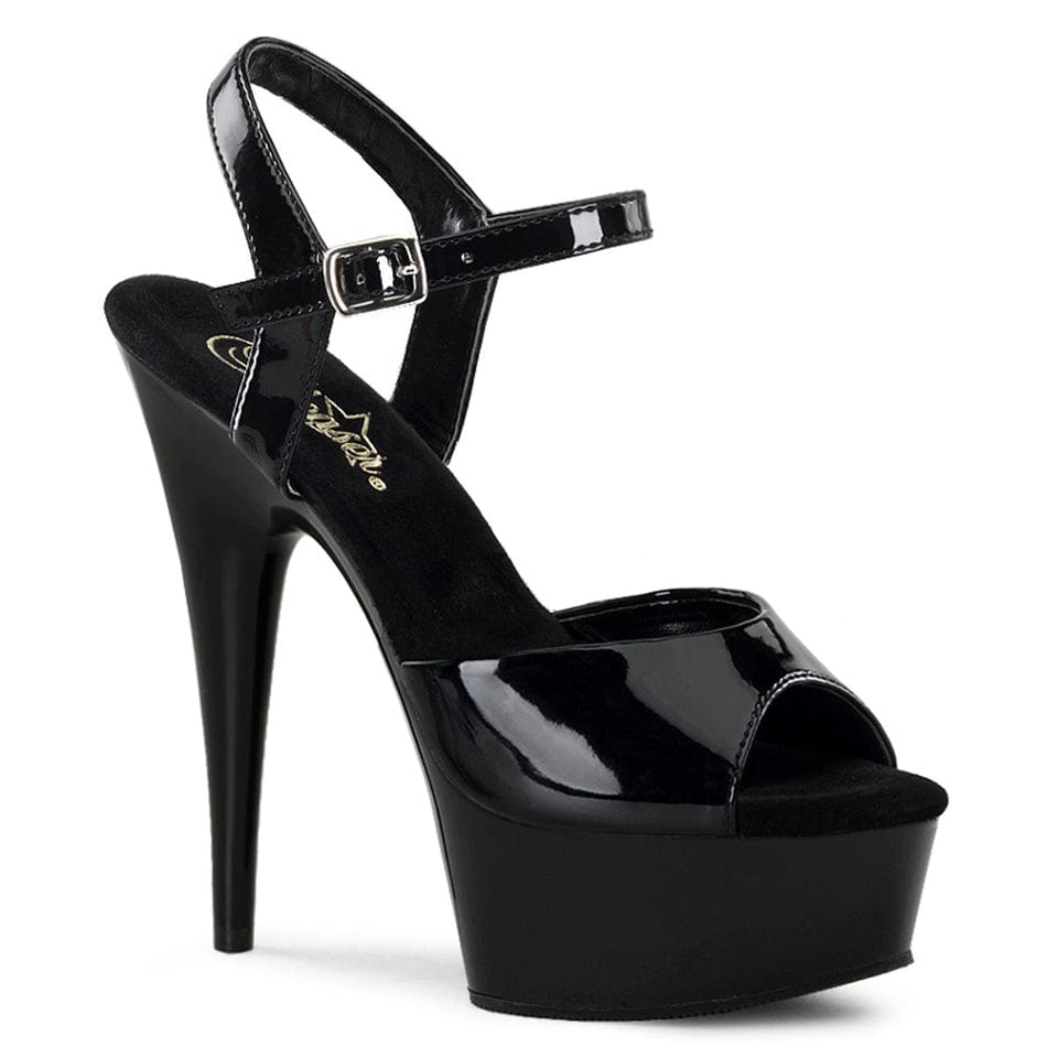 Pleaser - Delight 609 Black Patent Platform Stilettos with 6 inch Heel | UK 2-11 Pleaser - For Me To Love