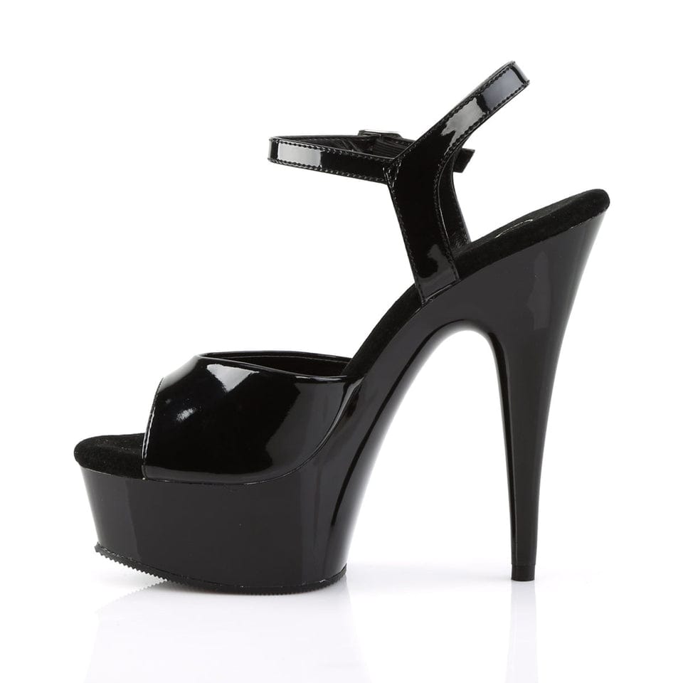 Pleaser - Delight 609 Black Patent Platform Stilettos with 6 inch Heel | UK 2-11 Pleaser - For Me To Love