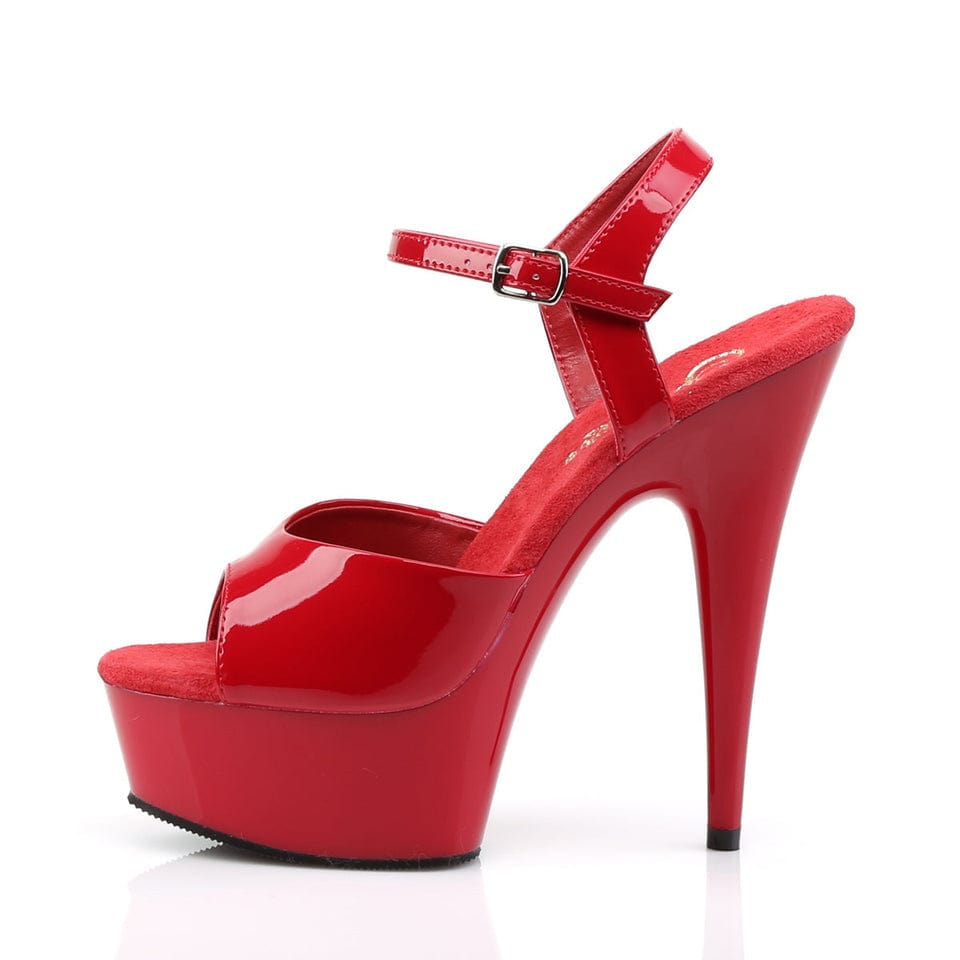 Pleaser - Delight 609 Red Patent Platform Stilettos with 6 inch Heel | UK 2-11 Pleaser - For Me To Love