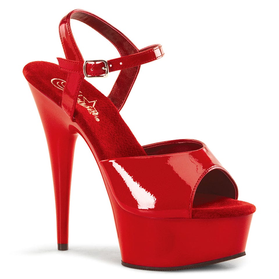 Pleaser - Delight 609 Red Patent Platform Stilettos with 6 inch Heel | UK 2-11 Pleaser - For Me To Love