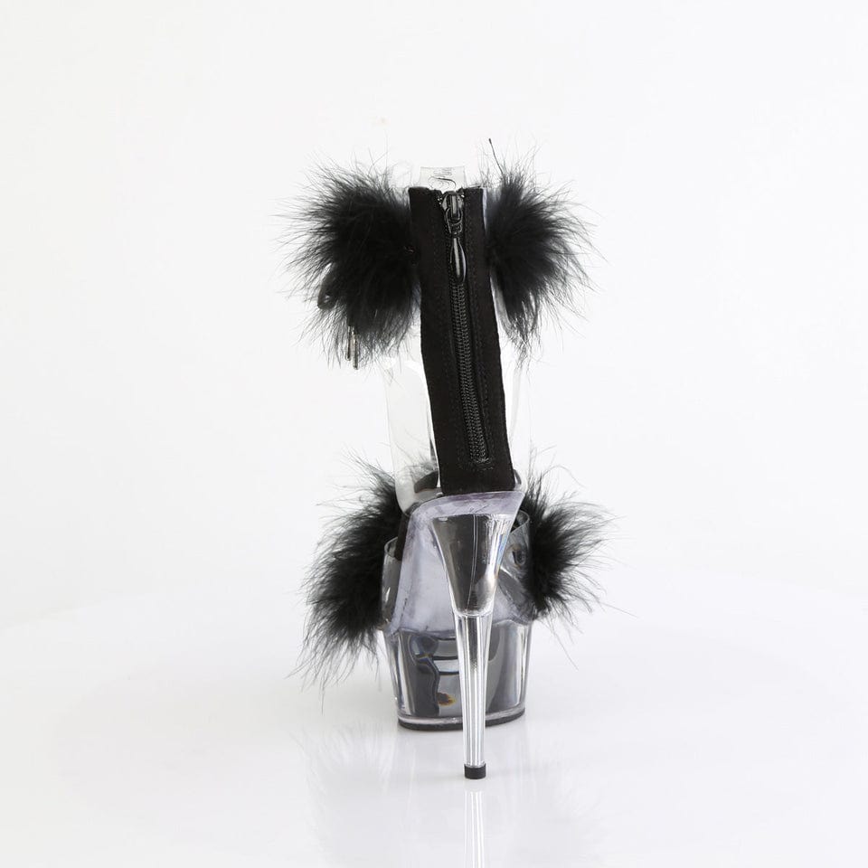 Pleaser - Delight 624 Black Fur Platform Stilettos with 6 inch Heel | UK 2-9 Pleaser - For Me To Love