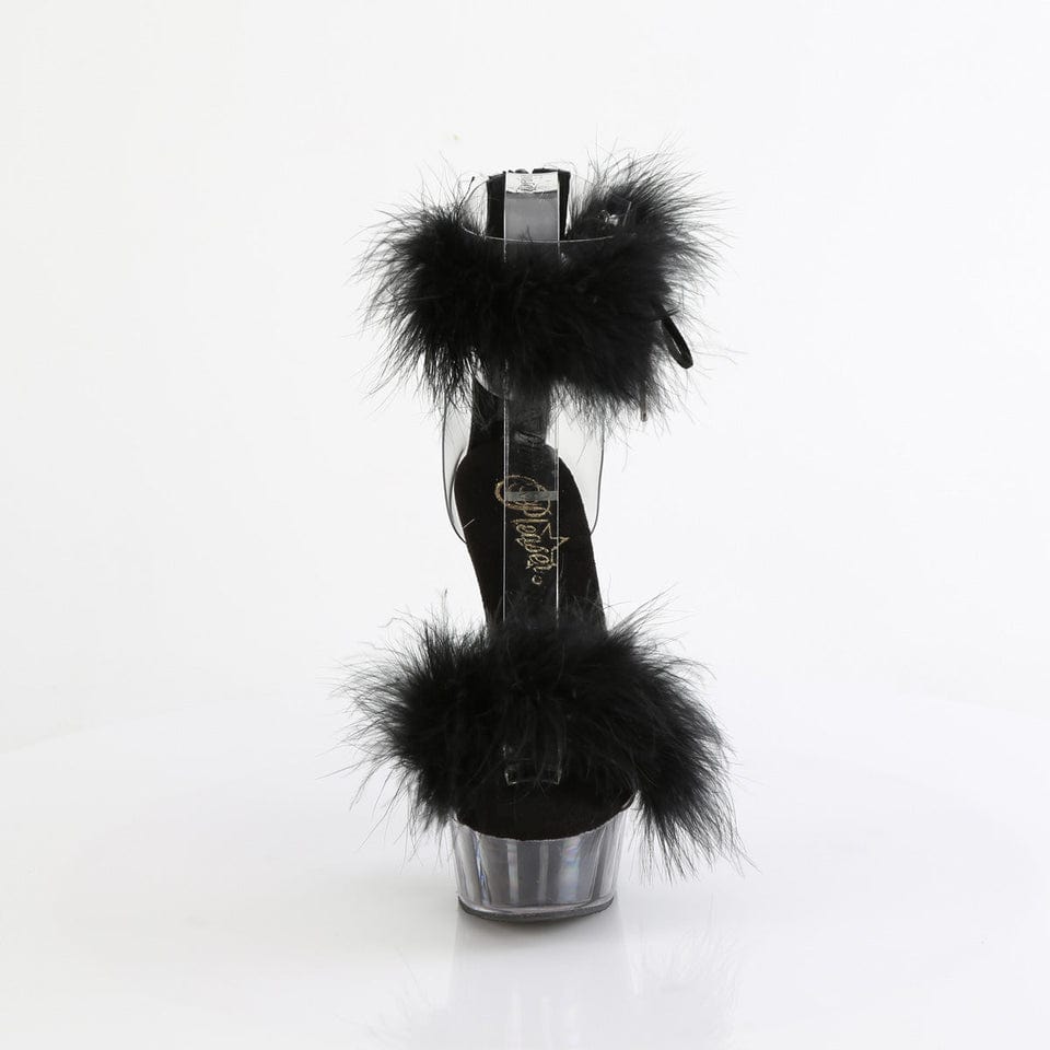 Pleaser - Delight 624 Black Fur Platform Stilettos with 6 inch Heel | UK 2-9 Pleaser - For Me To Love