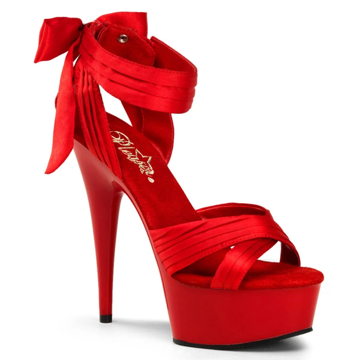 Pleaser - Delight 668 Red Bow Detail Platform Stiletto's with 6 inch Heel | UK 2-11 Pleaser - For Me To Love