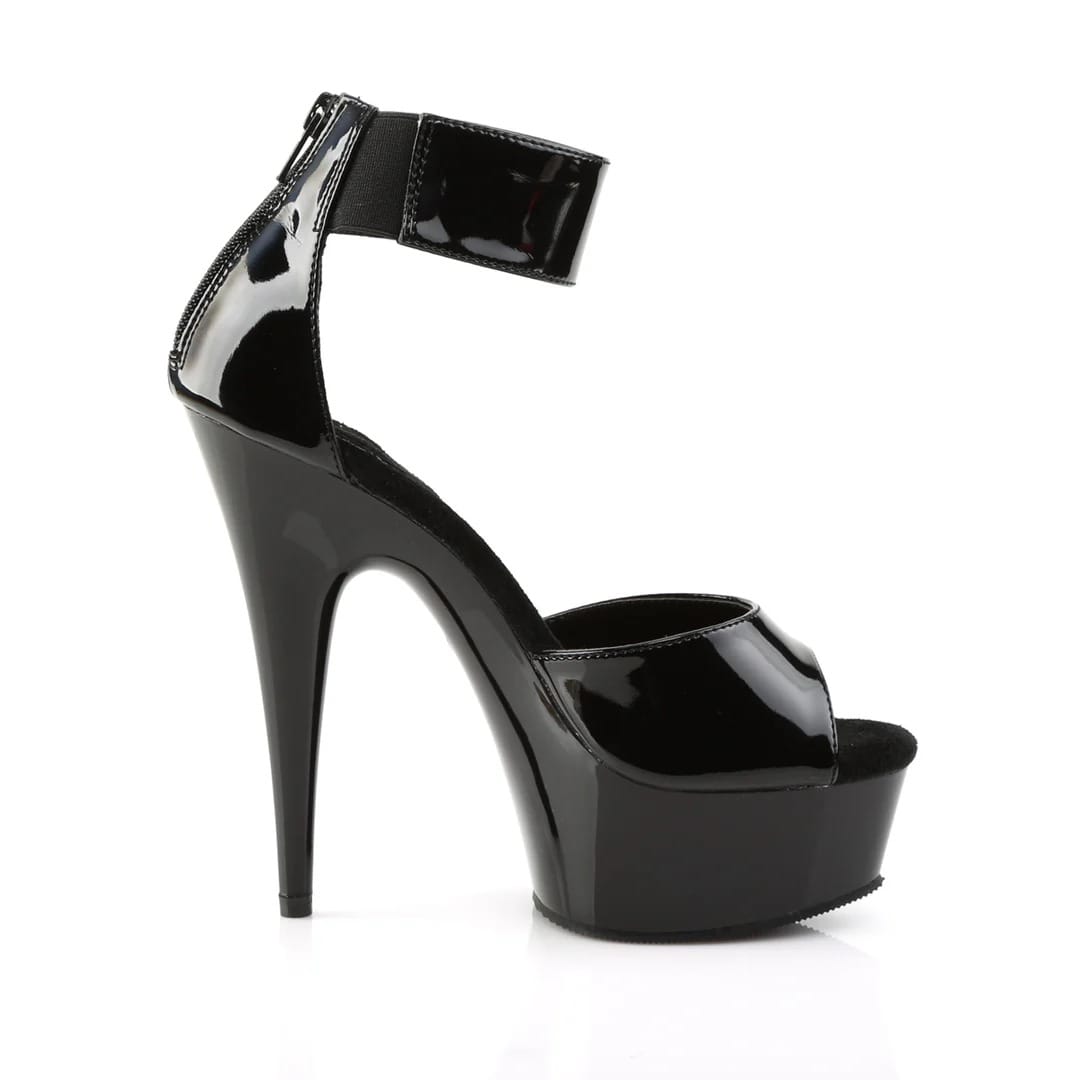 Pleaser - Delight 670-3 Black Patent Platform Stilettos with 6 inch Heel | UK 2-11 Pleaser - For Me To Love