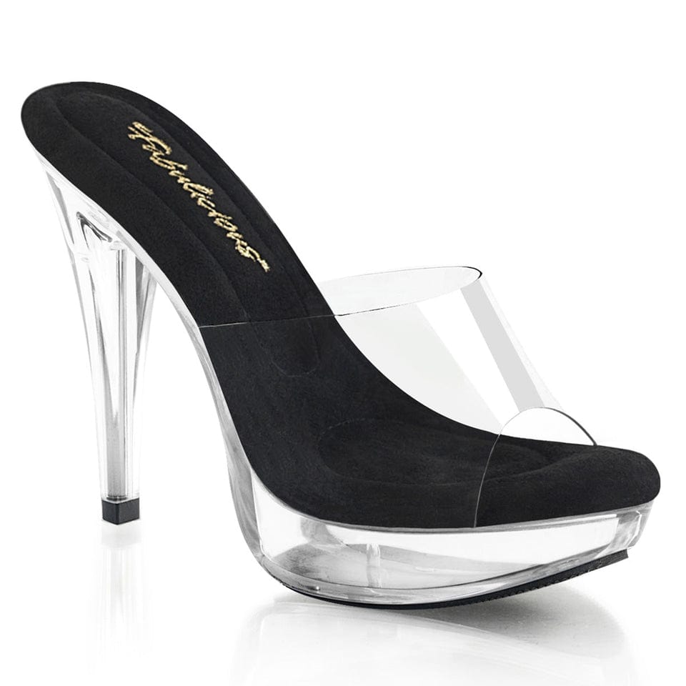 Pleaser Fabulicious - Cocktail 501 Black Clear Platform Stiletto with 5 inch Heel | UK 2-11 Pleaser - For Me To Love