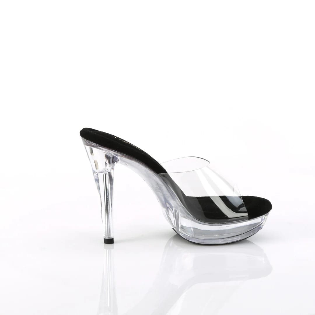 Pleaser Fabulicious - Cocktail 501 Black Clear Platform Stiletto with 5 inch Heel | UK 2-11 Pleaser - For Me To Love