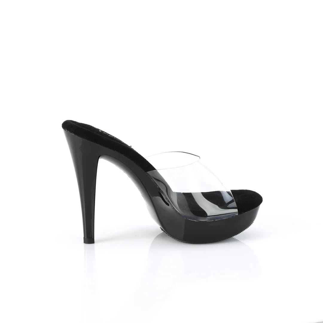 Pleaser Fabulicious - Cocktail 501 Clear Black Platform Stiletto with 5 inch Heel | UK 2-11 Pleaser - For Me To Love