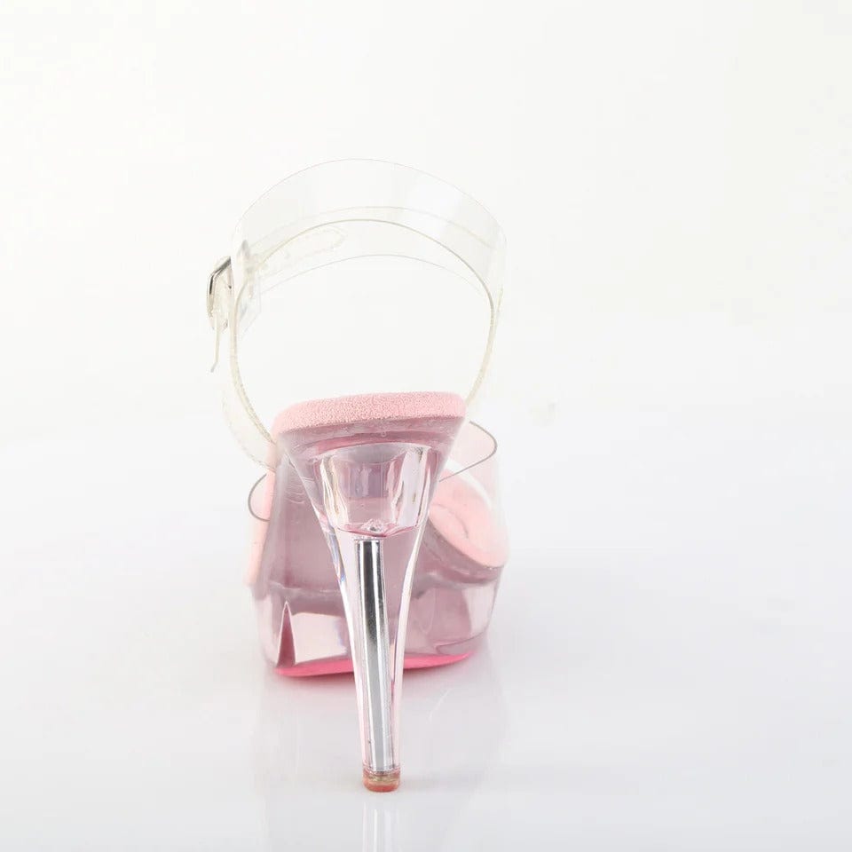 Pleaser Fabulicious - Cocktail 508 Clear/Pink Platform Stiletto with 5 inch Heel | UK 2-11 Pleaser - For Me To Love