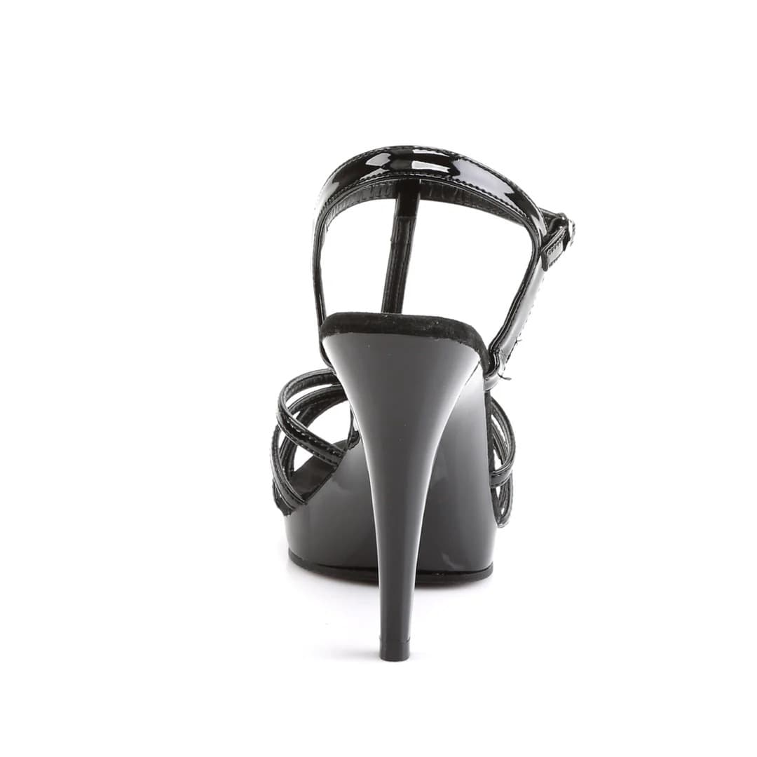 Pleaser Fabulicious - Flair 420 Black Strappy Platform Sandal with 4.5 inch Heel | UK 2-13 Pleaser - For Me To Love