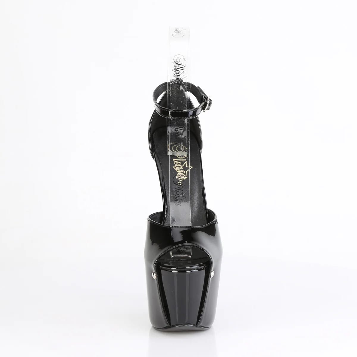 Pleaser - Jubilant 15 Black Patent Ankle Strap Stiletto with 7 inch Heel | UK 2-11 Pleaser - For Me To Love